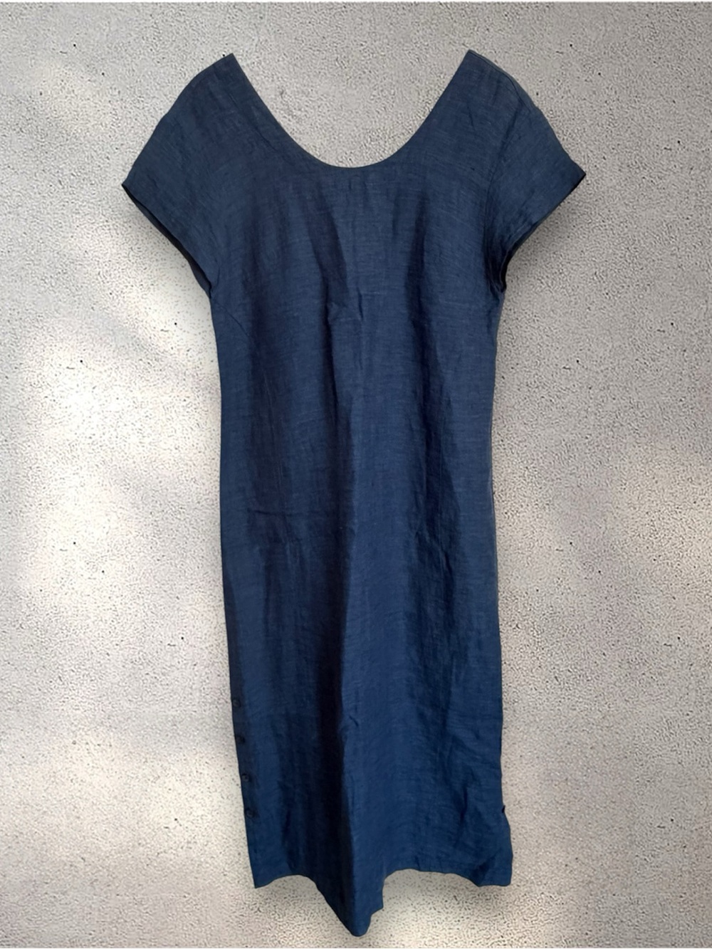 Poetry Navy Blue 100% Linen Dress